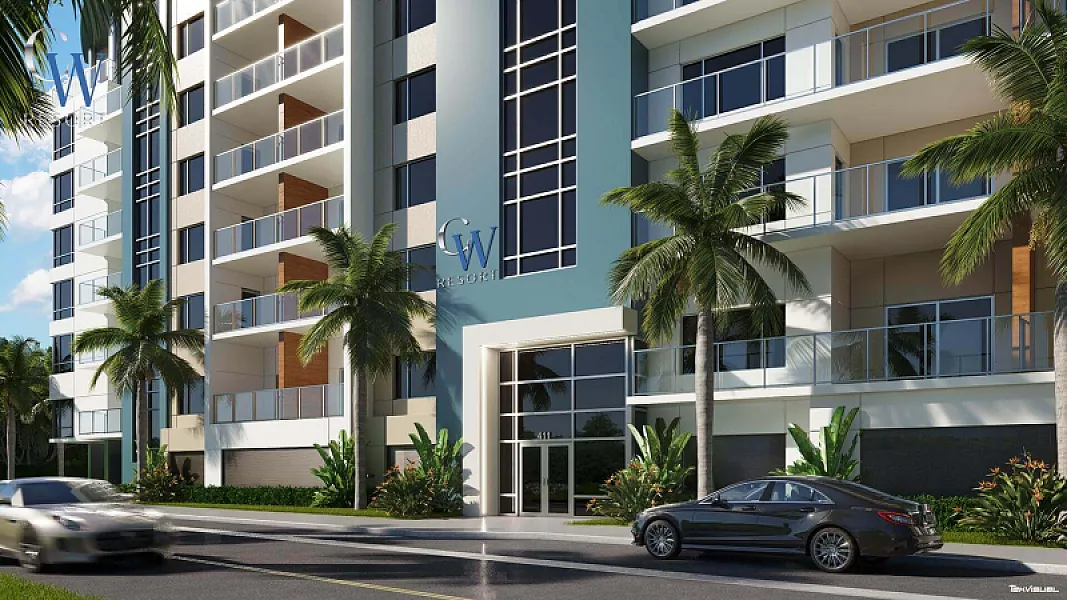 CW Resort exterior rendering, Clearwater