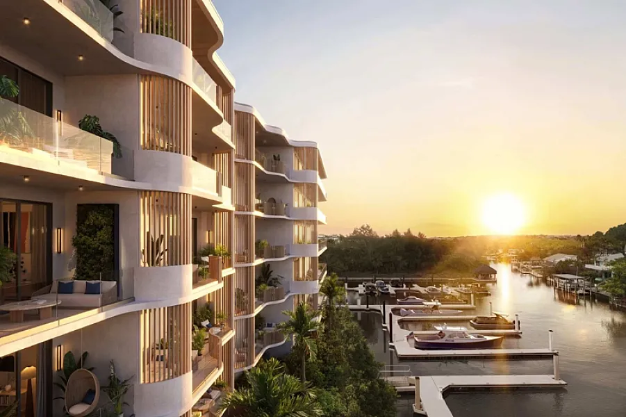 The Halcyon Residences & Marina exterior rendering, Naples