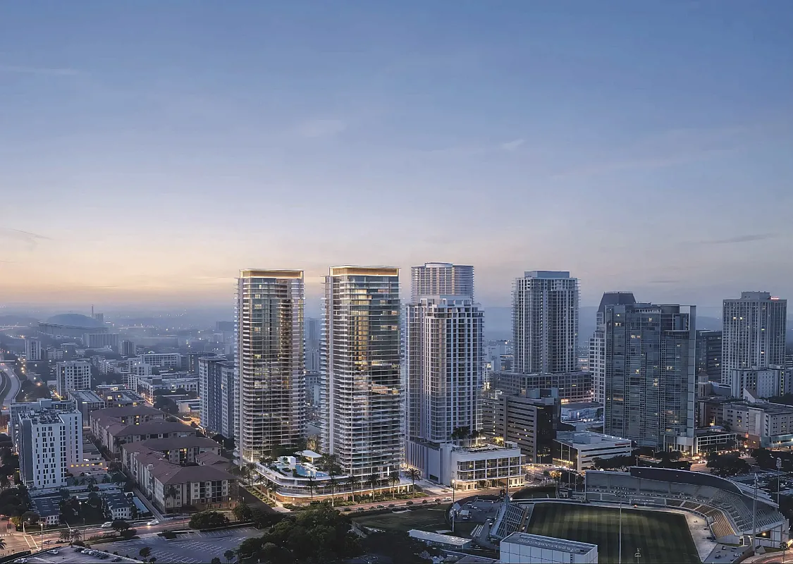 Kolter Urban Files for Twin 44-Story Condo Towers on St. Pete's Hilton Bayfront Site