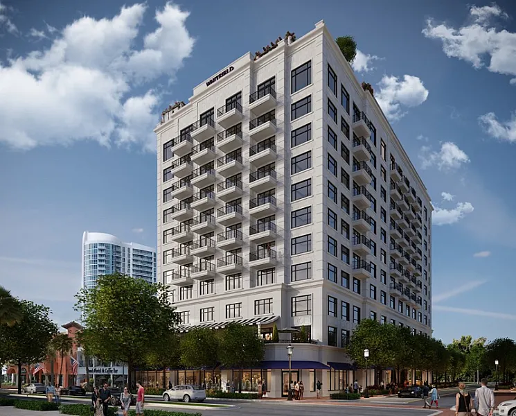 The Whitfield Las Olas exterior rendering, Fort Lauderdale